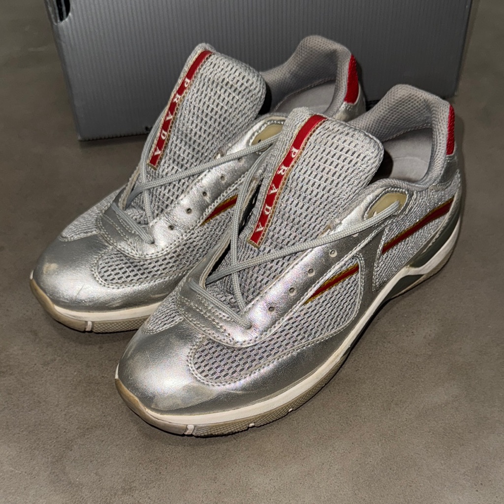 Prada Women’s Silver Sneakers- Rare Vintage 2000s